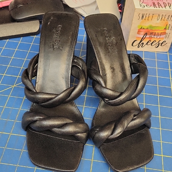 Open Edit Shoes - Open Edit Remmy Twist Black Heeled Sandal 10M